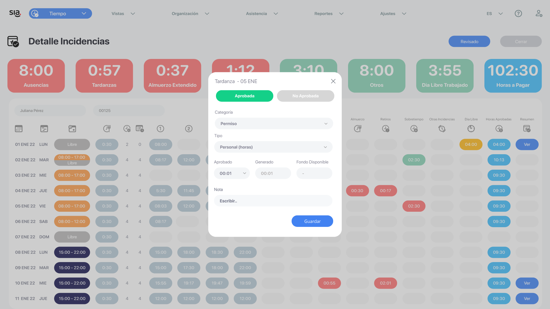 Gestión de incidencias con SIA 03