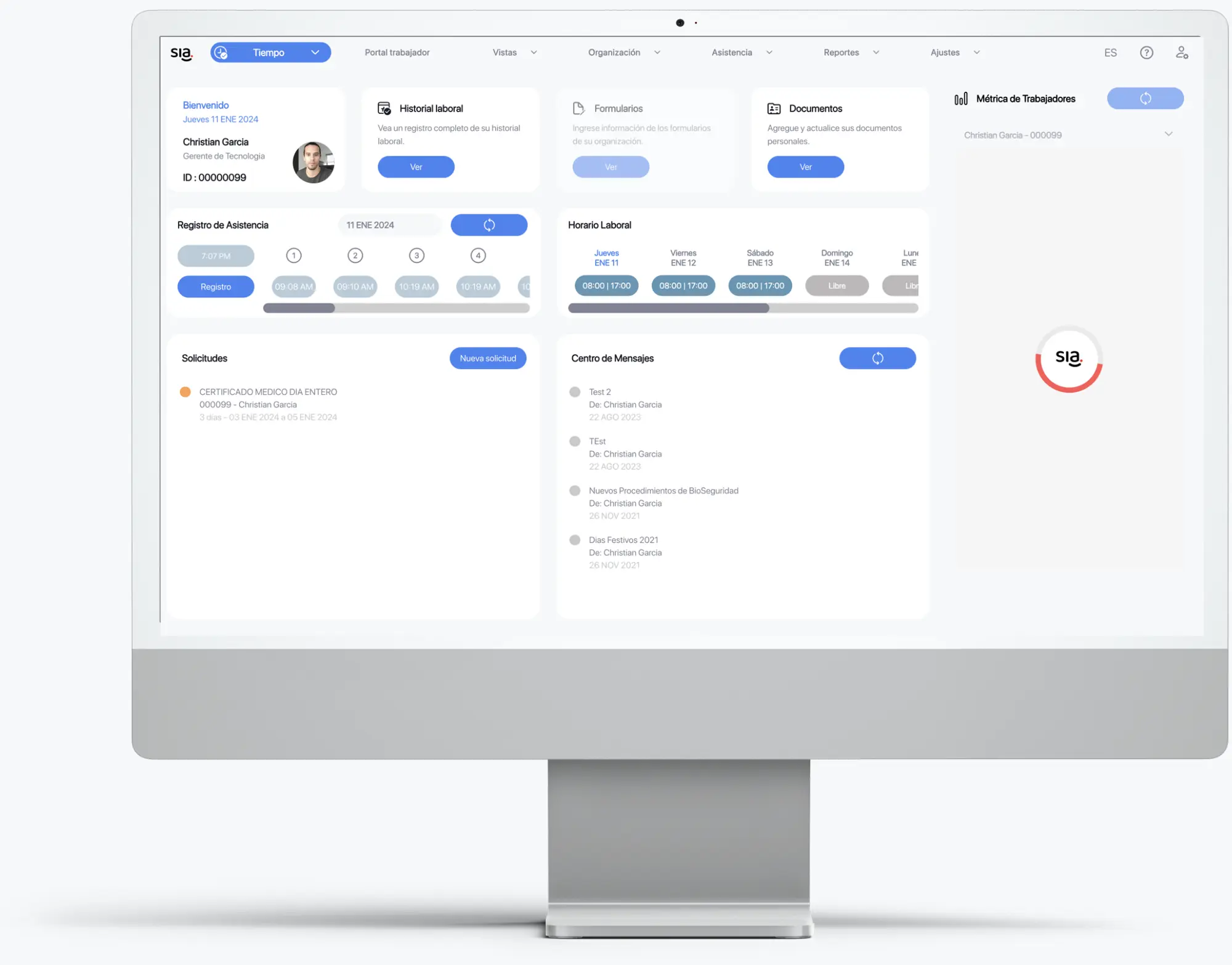 Reloj de marcación portal - SIA